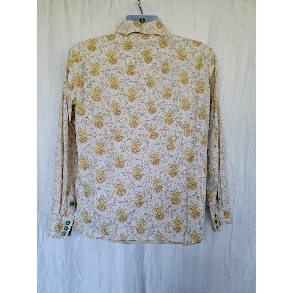 Womens Brooks & Dunn Shirt, western turquoise snap Floral, XL vintage y2k 90s - Picture 3 of 7